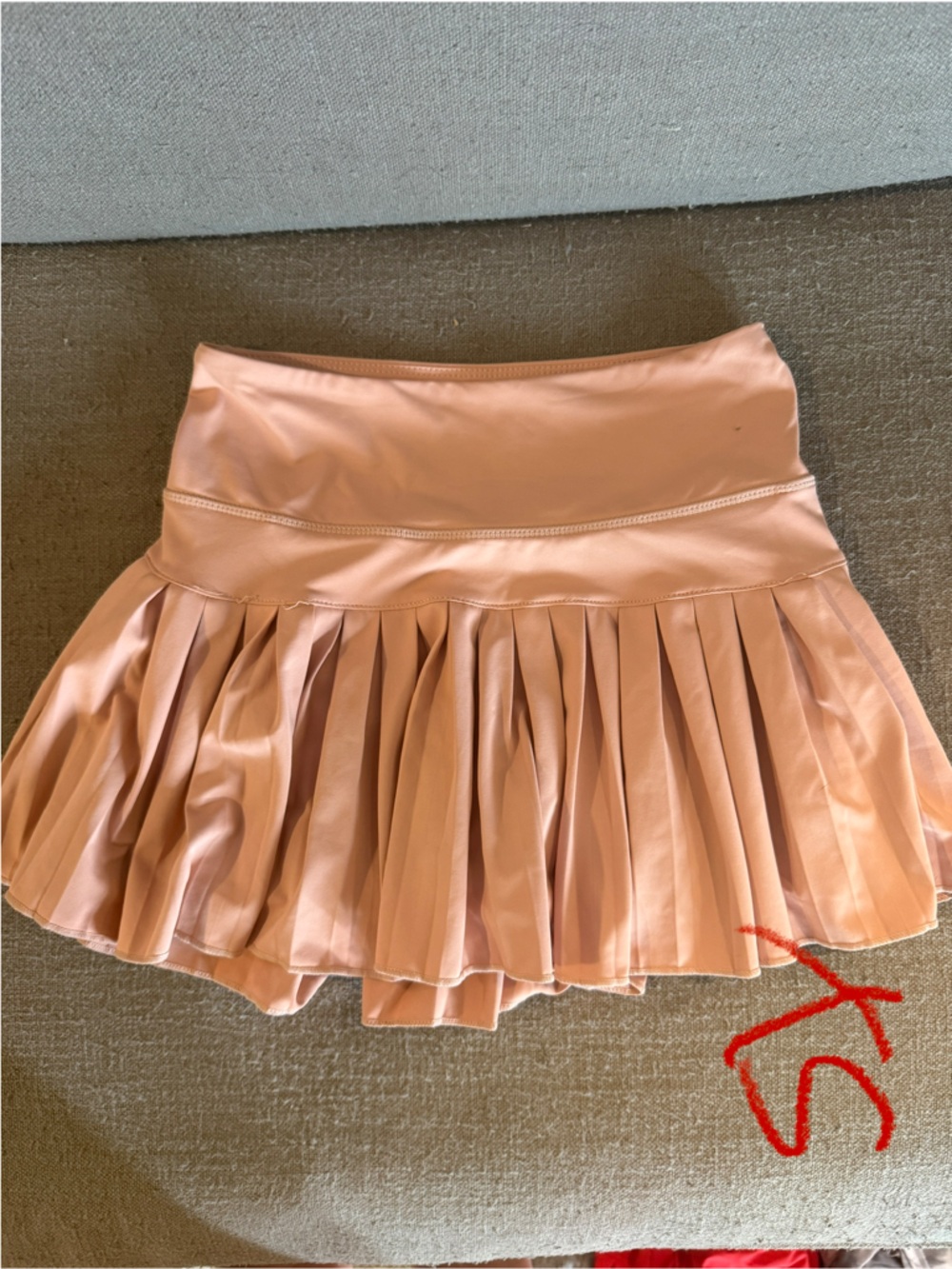 Women’s Pleated gold hinge skirt Blush Pink